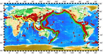 世界两大地震带示意图，世界的两大地震带