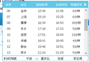 k1075火车座位分布图，k1075次列车途经的站点