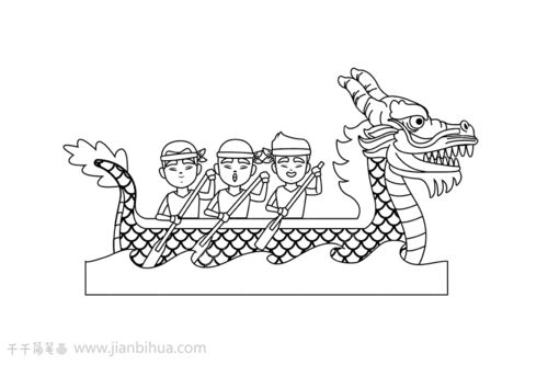 端午节简笔画手抄报，端午节简笔画大全大图