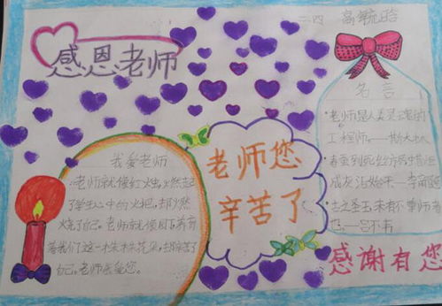 《感恩教师》简单又漂亮的手抄报 感恩教师手抄报