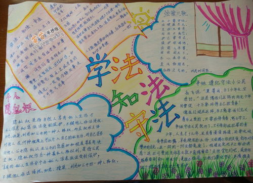 尊法学法守法手抄报，学法守法手抄报一等奖