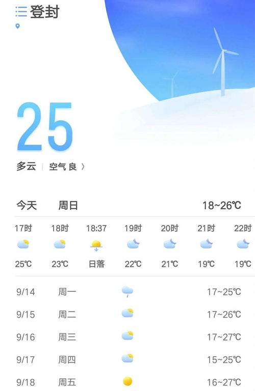 登封天气预报15天查询百度，登封天气预报15天准确一览表图片