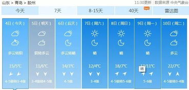 青岛市天气预报30天查询百度，青岛市天气预报七天
