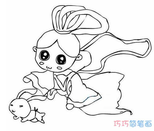嫦娥简笔画动漫，嫦娥简笔画漂亮