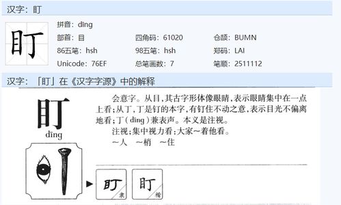 盯着的盯可以组什么词?