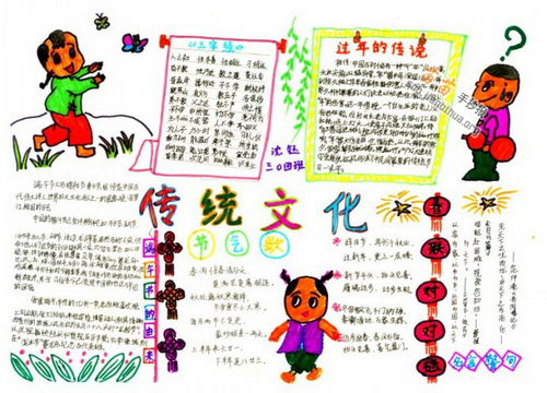传统文化手抄报模板，传统文化手抄报高中