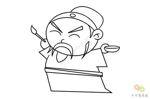 宋江简笔画q版，水浒传人物宋江简笔画