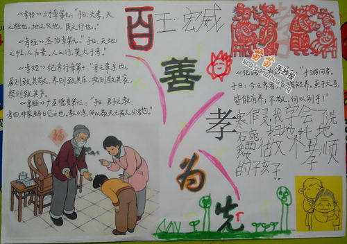百善孝为先手抄报内容，百善孝为先手抄报句子