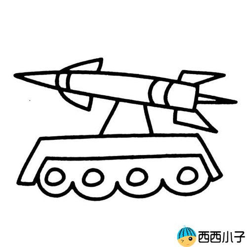 东风导弹简笔画，东风41导弹简笔画