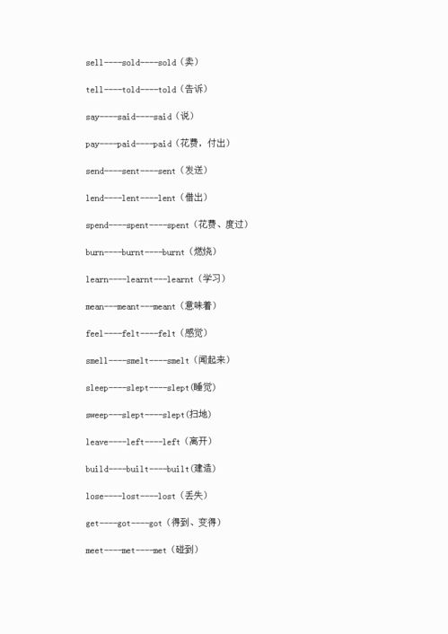过去式和过去分词的区别。