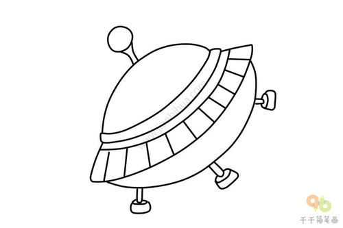 太空飞船简笔画图片，太空飞船简笔画带颜色