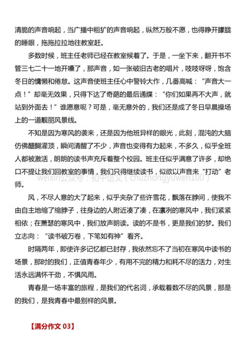 作文 青春是一道风景线