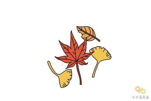 秋天落叶简笔画，枫树落叶简笔画