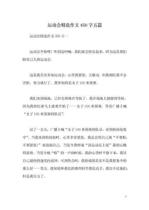 运动会作文300字