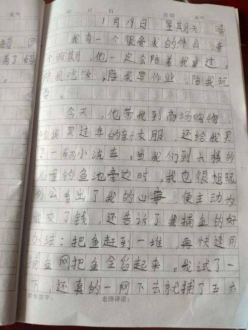 我的外公作文300字，二年级我的外公作文