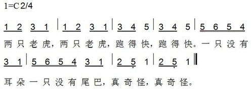 两只老虎歌词为什么这么奇怪，两只老虎歌词简谱