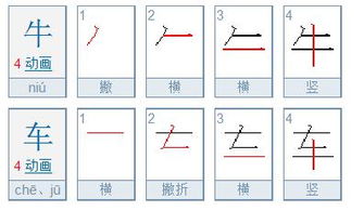 车的笔顺笔画顺序表口，车的笔顺笔画咋写
