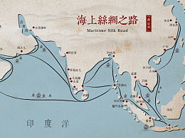 丝绸之路地图路线图高清，丝绸之路地图手绘