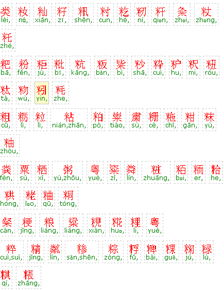 米字旁的字有哪些