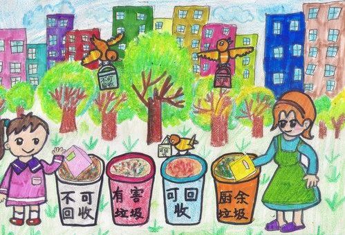 垃圾分类图片儿童画 优秀，垃圾分类图片儿童画大全
