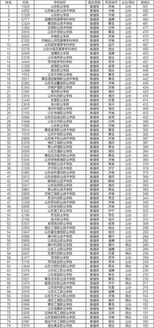 山东省最好的专科学校排名
