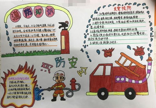 消防手抄报简单又字少 简图，消防手抄报简单又字少又漂亮