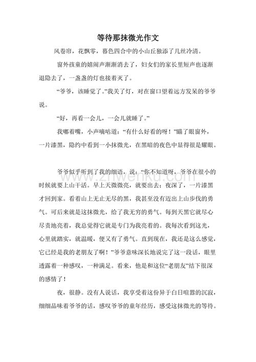 微光作文开头结尾，微光作文600字初中