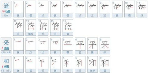 篮字的笔顺