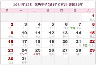 1984年农历阳历表查询10月，1984年农历阳历表查询后10月初五