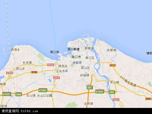海口市地图全景图，海南省海口市地图