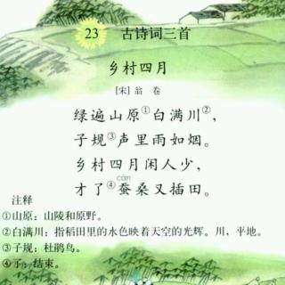 乡村四月古诗诗意注释，乡村四月古诗意思翻译