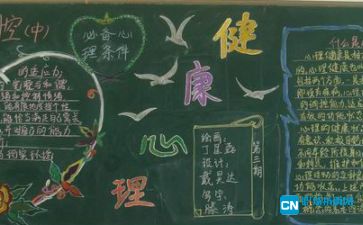 阳光心态健康生活黑板报 健康黑板报图片素材