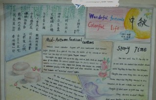 中秋节英语手抄报模板，中秋节英语手抄报内容简短英文