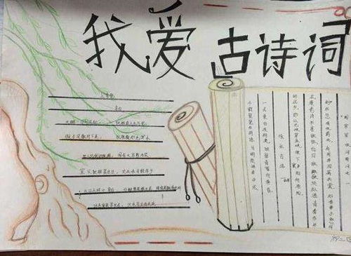 古诗词手抄报简单漂亮 模板，古诗词手抄报简单漂亮三年级