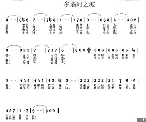 多瑙河之波简谱视唱教学，多瑙河之波简谱总谱