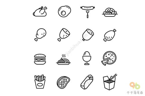 健康食品简笔画，不健康食品简笔画