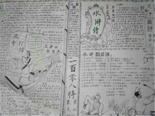 水浒传手抄报简单清晰模板，水浒传手抄报简单清晰 步骤
