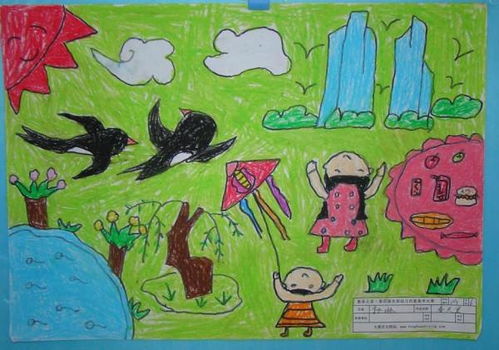 春天来了画简单一幅画一年级，春天来了画简单一幅画图片