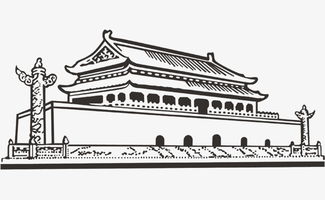 天安城门的画，9～12岁儿童画美术