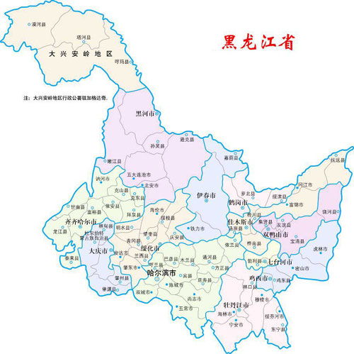 黑龙江地图详细，黑龙江地图漠河位置