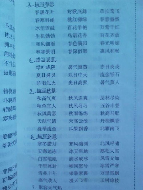 关于春夏秋冬的四字词语100个，关于春夏秋冬的四字词语都有哪些