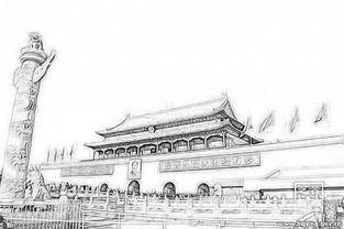 素描天安城门