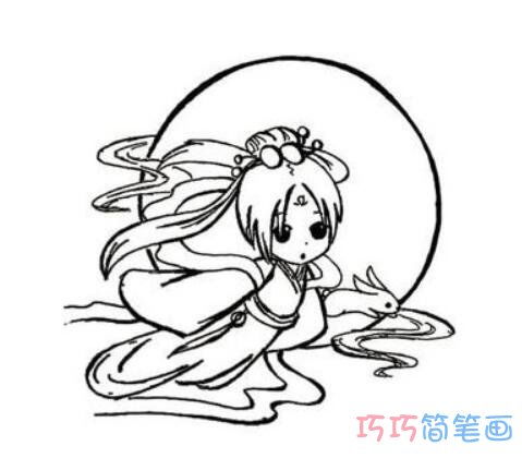 嫦娥插画图片-嫦娥奔月怎么画?
