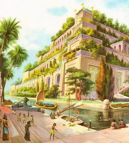 古巴比伦空中花园复原图，古巴比伦空中花园简笔画