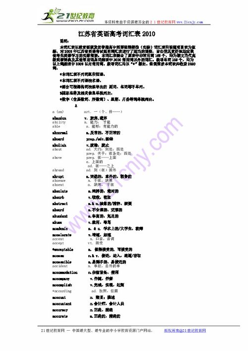 2010年高考英语江苏卷 - 阅读理解A