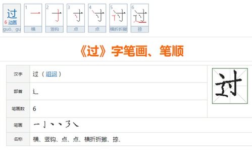 过字的笔画顺序