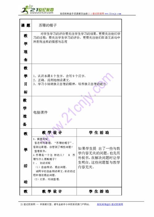 苏珊的帽子主要能容，苏珊的帽子让所有的人戴着自己的帽子来学校