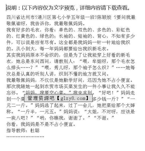 我最崇拜的人作文