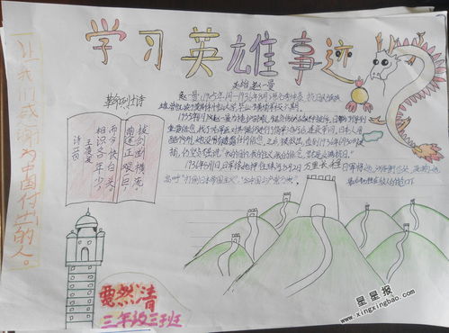 关于英雄的手抄报简洁模板5张