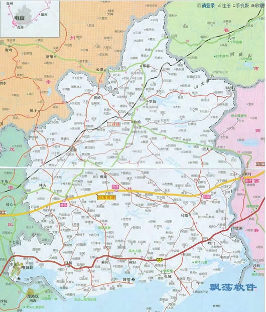 电白地图全图，电白地图图片